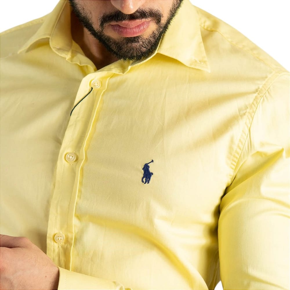 Camisa Hombre Amarilla Polo Ralph Lauren Manga Larga 100% Algodon - Golden Wear Colombia