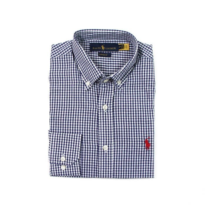 Camisa Hombre Cuadros Azules Polo Ralph Lauren Manga Larga 100% Algodon - Golden Wear Colombia