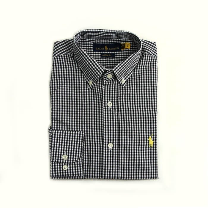 Camisa Hombre Cuadros Negros Polo Ralph Lauren Manga Larga 100% Algodon - Golden Wear Colombia