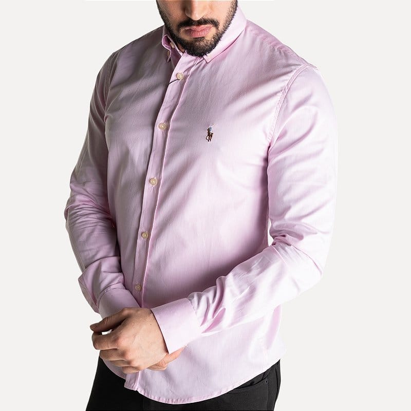 Camisa Hombre Rosada Rain Polo Ralph Lauren Manga Larga 100% Algodón - Golden Wear Colombia