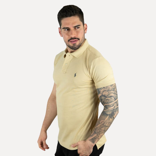 Camiseta Polo Pique Hombre Beige