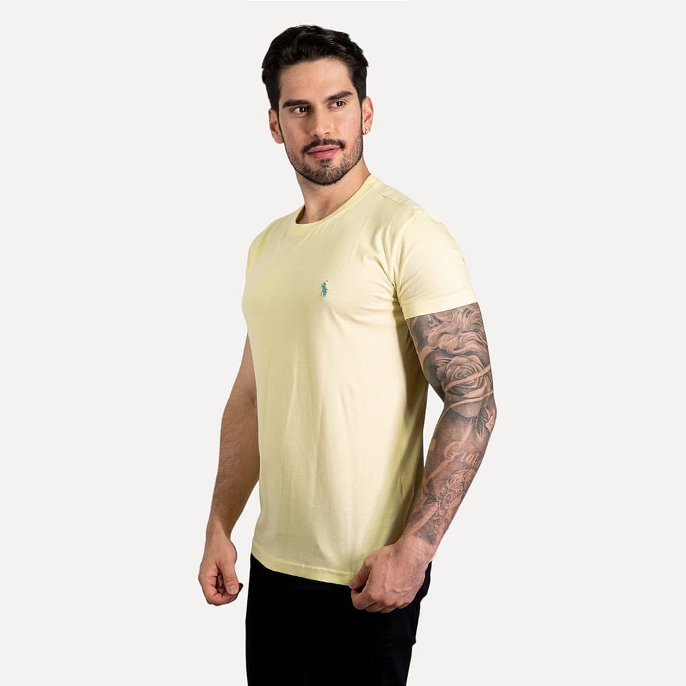 Camisa Hombre Amarilla Cuello Redondo - Golden Wear Colombia