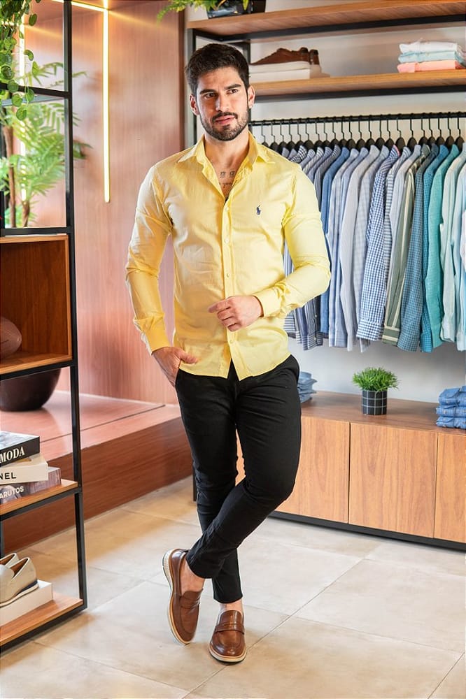 Camisa Hombre Amarilla - Golden Wear Colombia