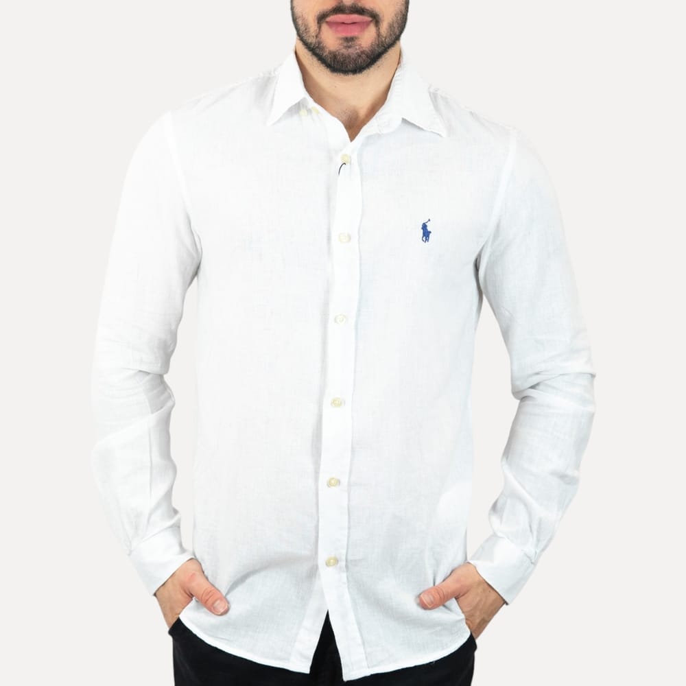 Camisa Hombre Blanca Lino - Golden Wear Colombia