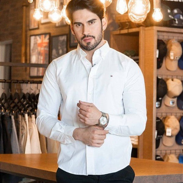 Camisa Hombre Blanca Tommy - Golden Wear Colombia