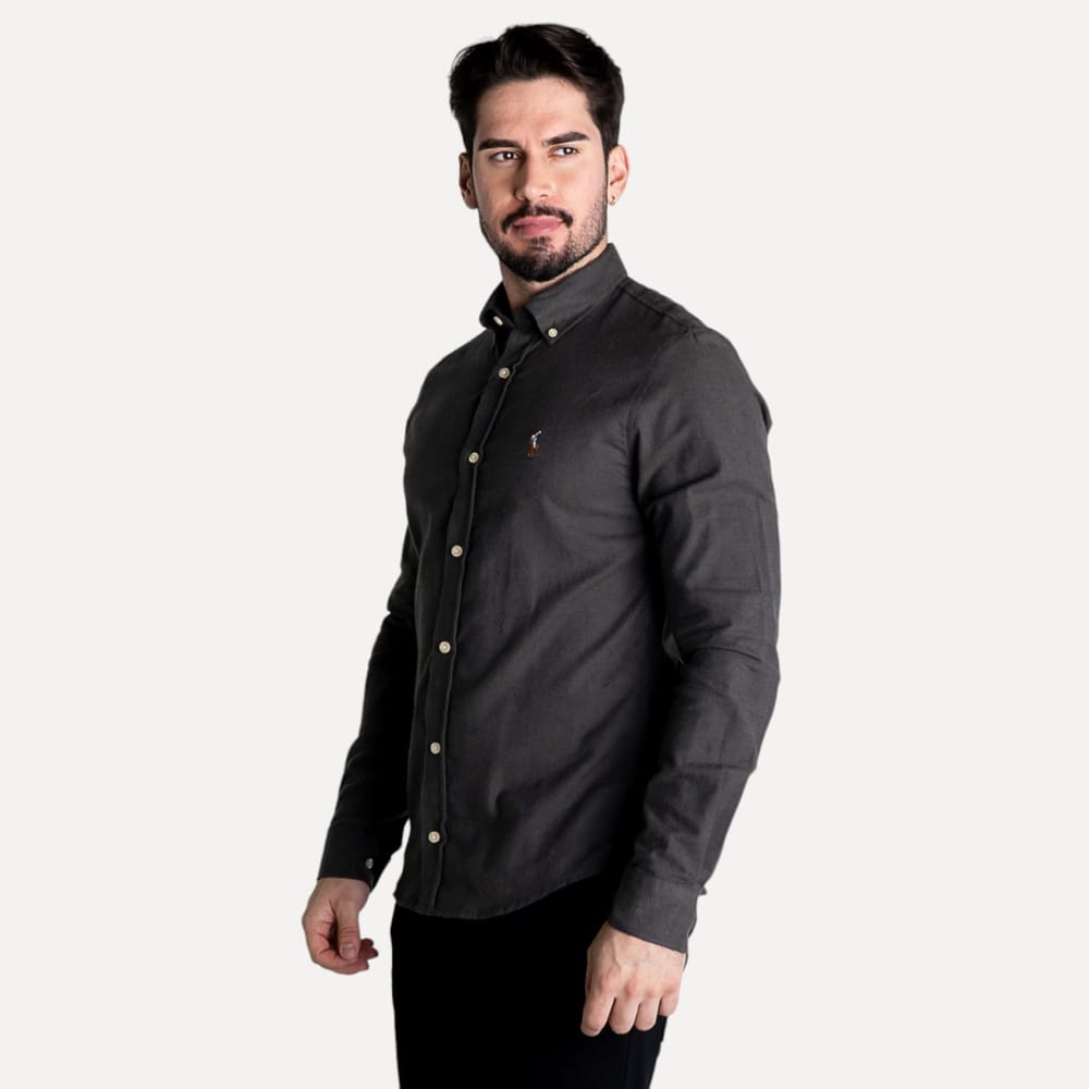 Camisa Hombre Gris oscuro Oxford Rain - Golden Wear Colombia