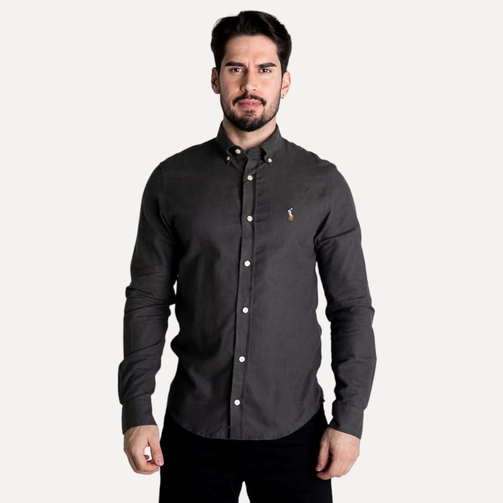 Camisa Hombre Gris oscuro Oxford Rain - Golden Wear Colombia