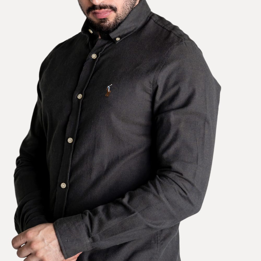 Camisa Hombre Gris oscuro Oxford Rain - Golden Wear Colombia