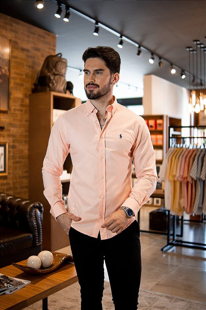 Camisa Hombre Mandarina - Golden Wear Colombia