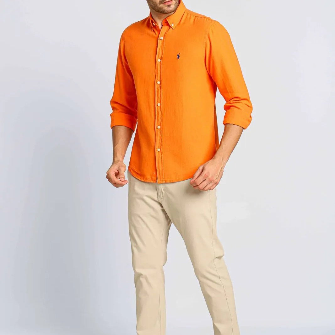 Camisa Hombre Naranja - Golden Wear Colombia