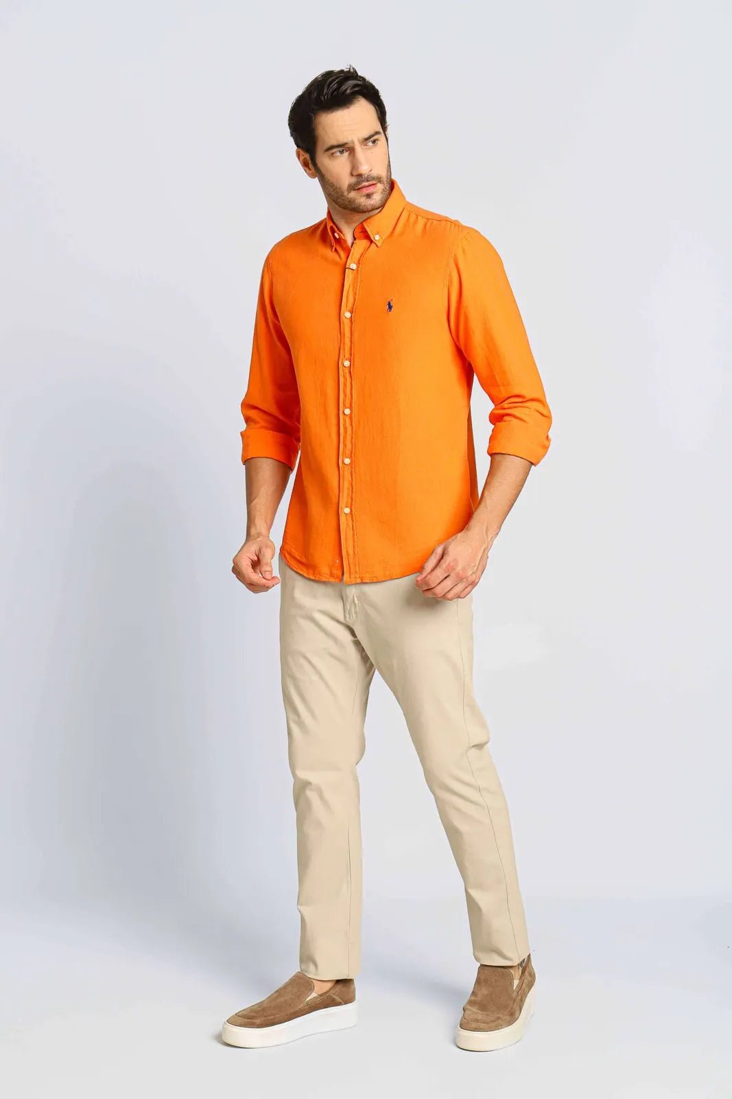 Camisa Hombre Naranja - Golden Wear Colombia