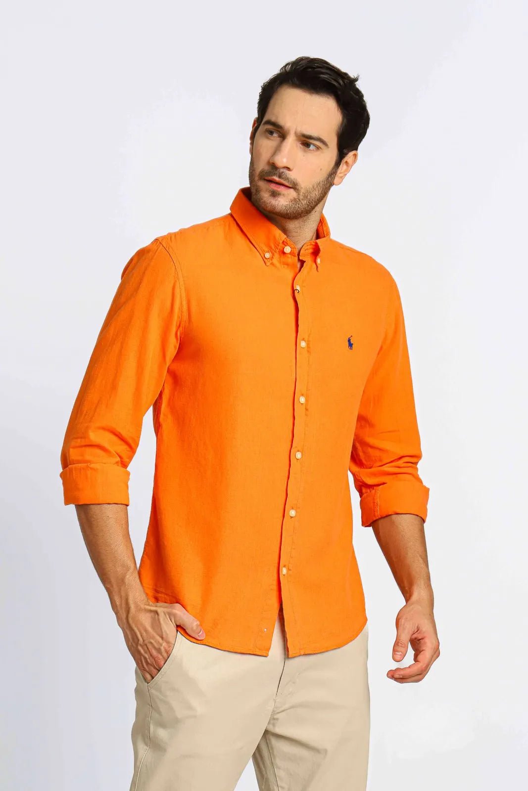 Camisa Hombre Naranja - Golden Wear Colombia