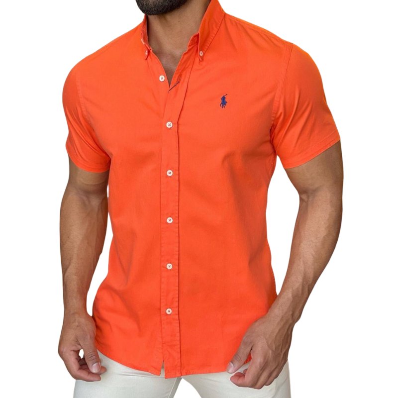 Camisa Hombre Naranja Manga corta - Golden Wear Colombia