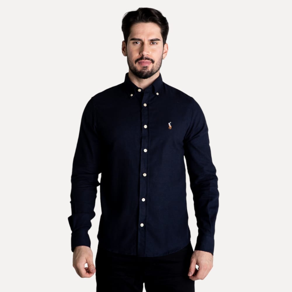 Camisa Hombre Oscuro Oxford Rain - Golden Wear Colombia