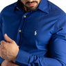 Camisa Hombre Rain Azul Rey - Golden Wear Colombia