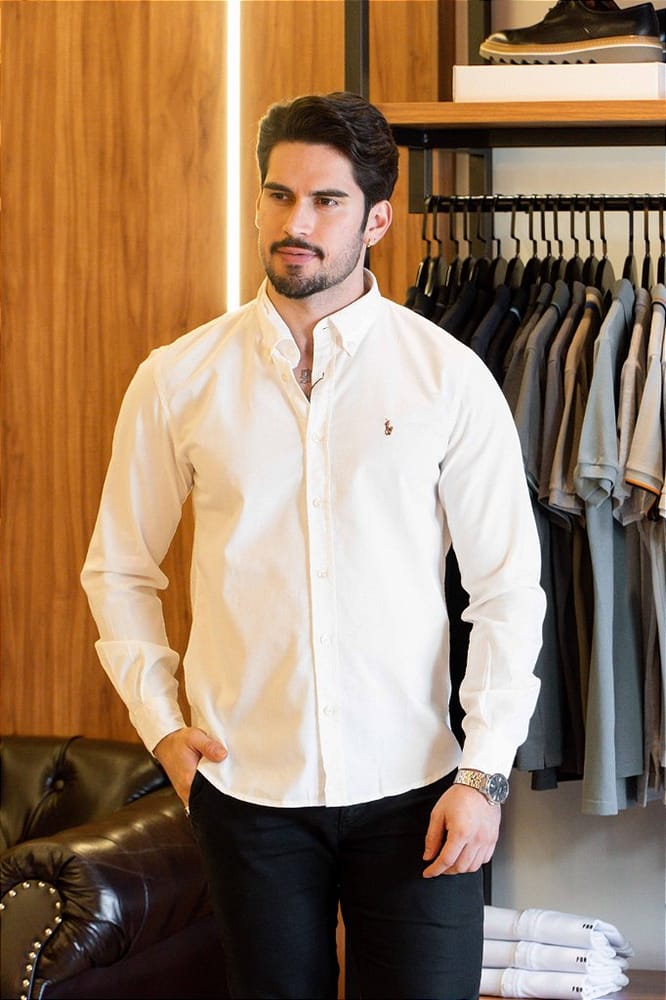 Camisa Hombre Rain Blanca - Golden Wear Colombia