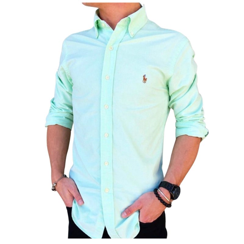 Camisa Hombre Rain Verde Menta - Golden Wear Colombia