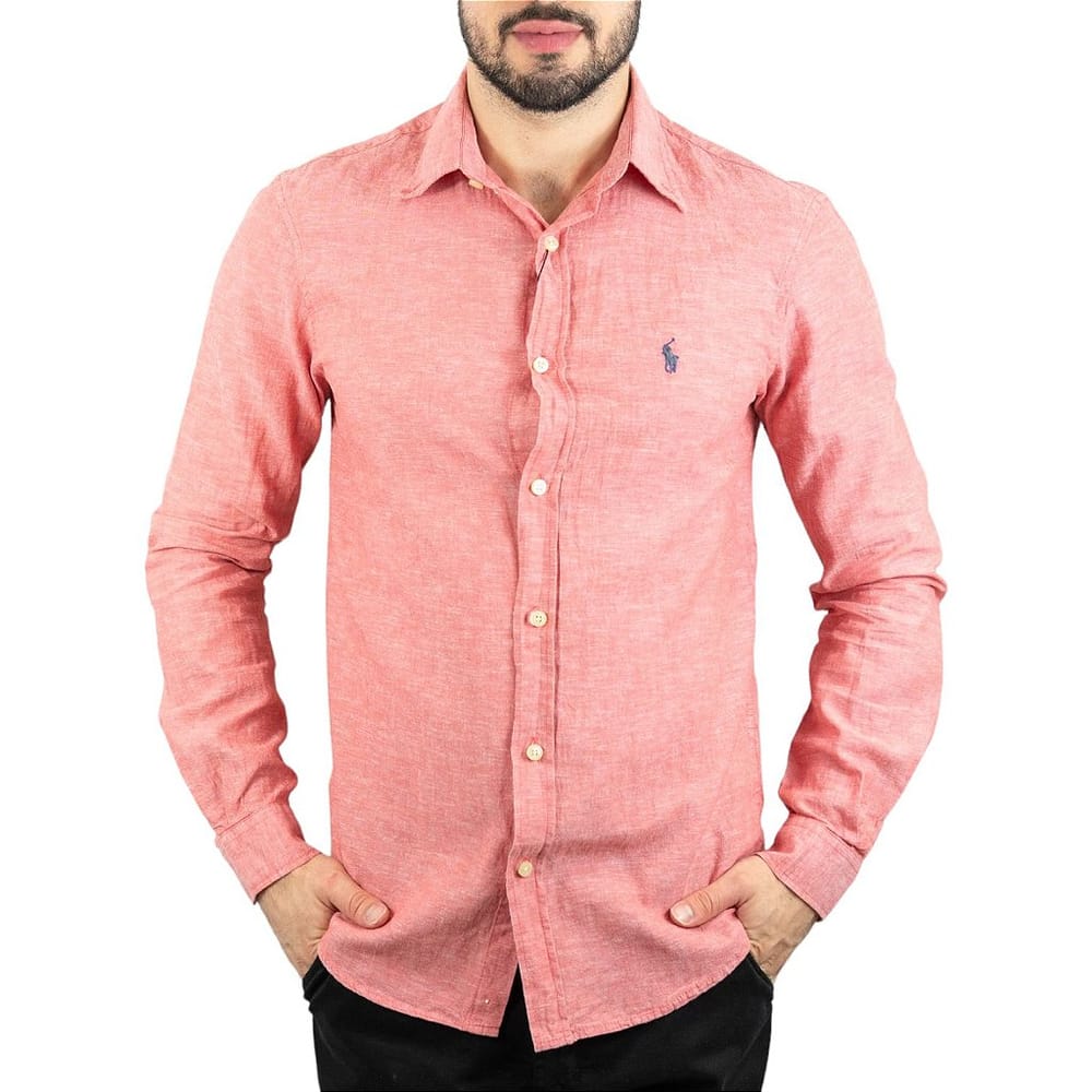 Camisa Hombre Roja Lino - Golden Wear Colombia