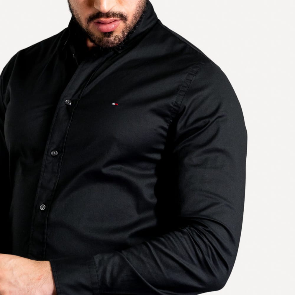Camisa Hombre Tommy Negra - Golden Wear Colombia