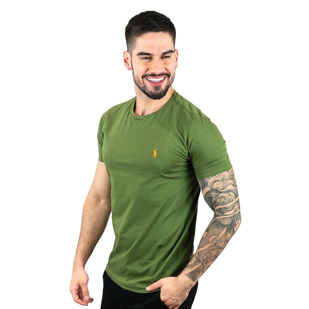 Camisa Hombre Verde Cuello Redondo - Golden Wear Colombia