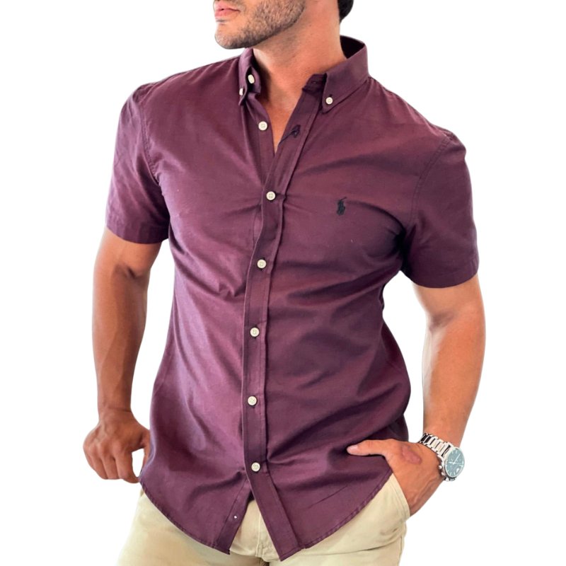 Camisa Hombre Vinotinto Manga Corta - Golden Wear Colombia