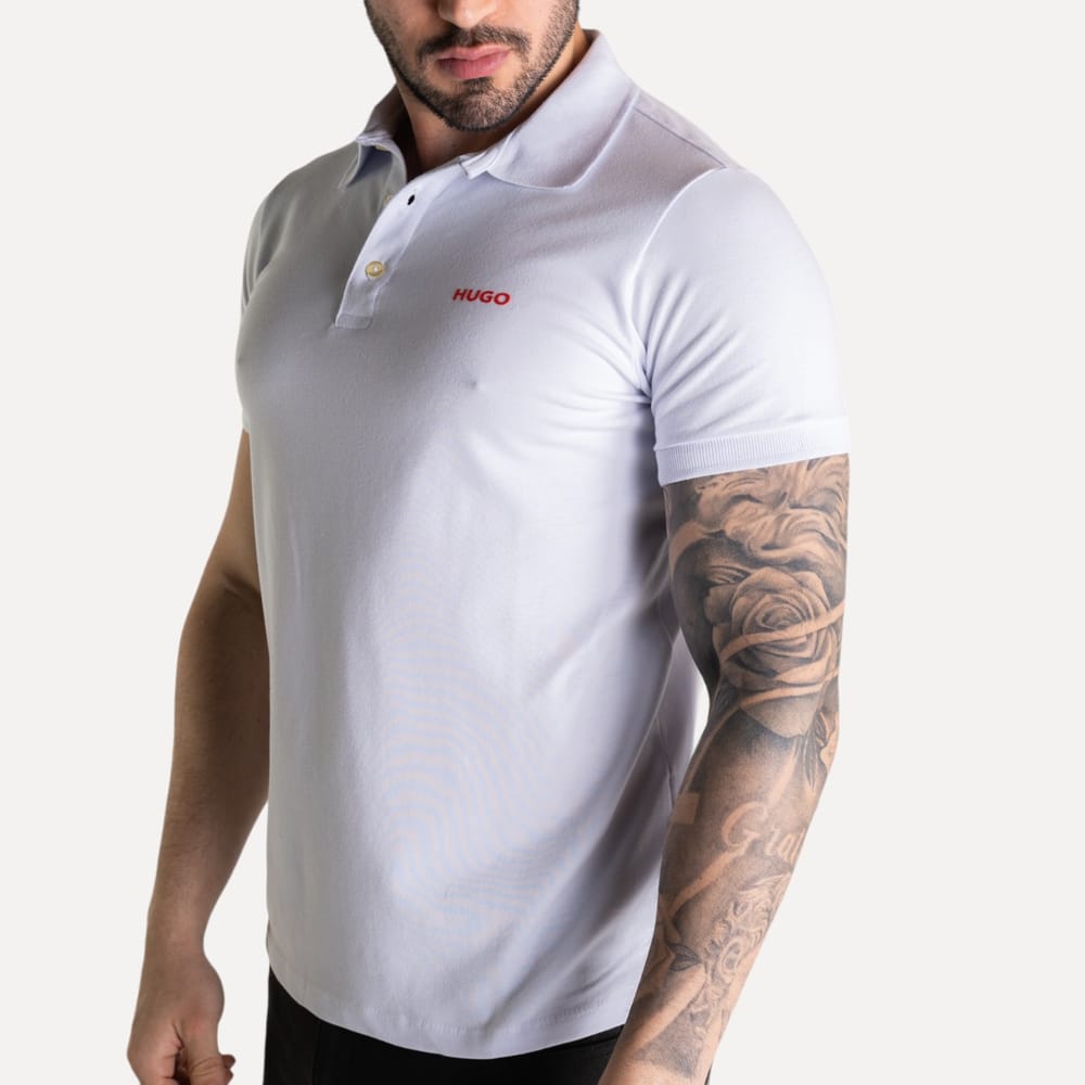 Camiseta Polo Pique Hombre Blanca Hugo Boss