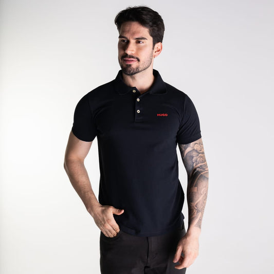 Camiseta Polo Pique Hombre Negra Hugo Boss