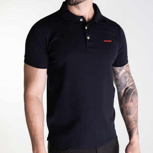 Camiseta Polo Pique Hombre Negra Hugo Boss