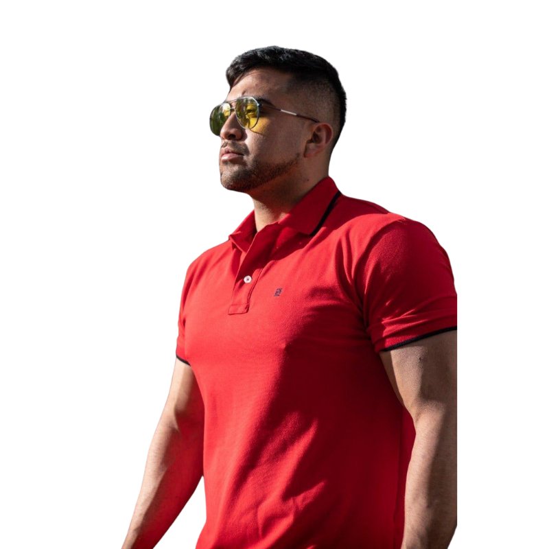 Camiseta Polo CH Pique Hombre Roja - Golden Wear Colombia