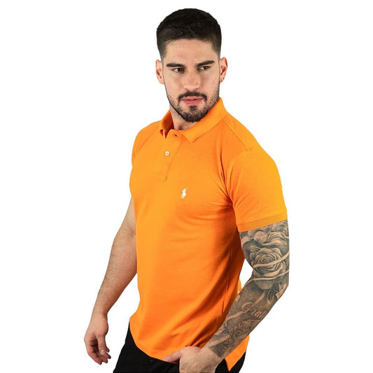 Camiseta Polo Pique Hombre Naranja Rain - Golden Wear Colombia