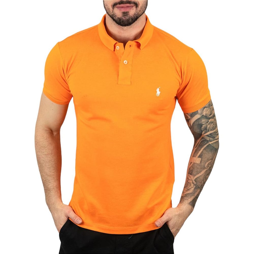 Camiseta Polo Pique Hombre Naranja Rain - Golden Wear Colombia