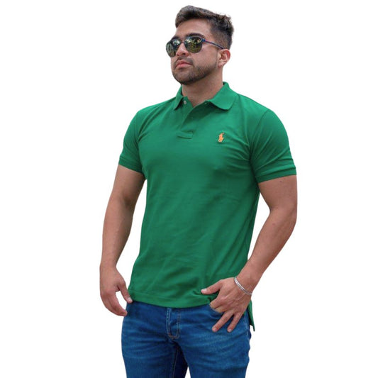 Camiseta Polo Pique Hombre Verde Brasil - Golden Wear Colombia