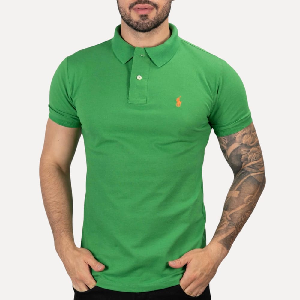 Camiseta Polo Pique Hombre Verde Brasil - Golden Wear Colombia