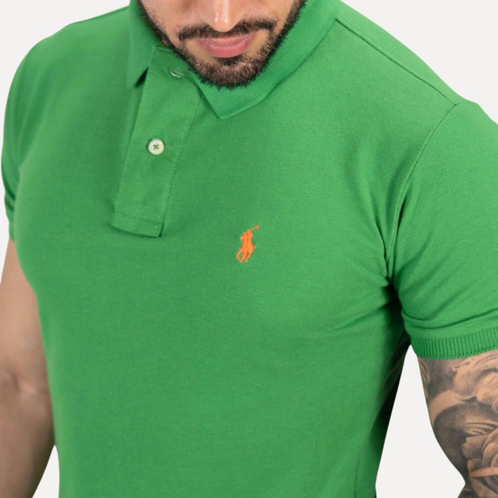 Camiseta Polo Pique Hombre Verde Brasil - Golden Wear Colombia