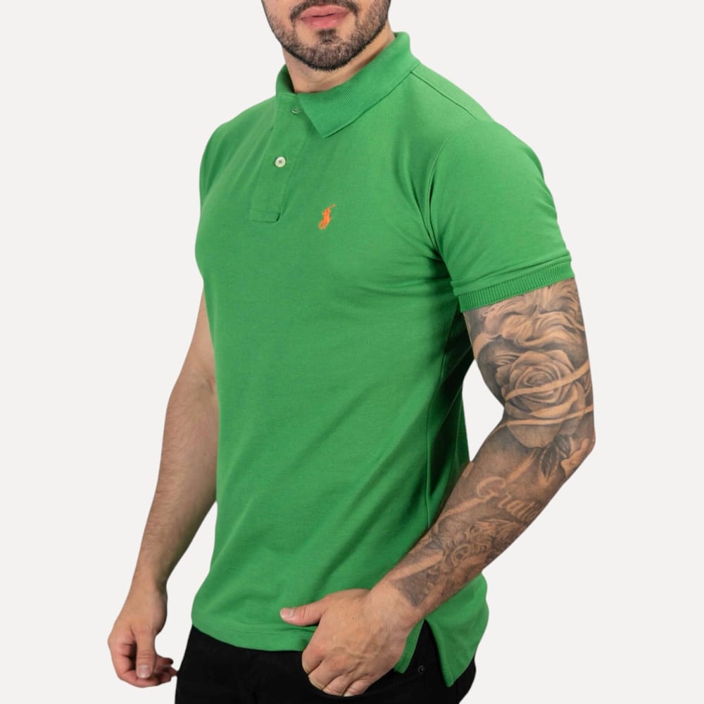 Camiseta Polo Pique Hombre Verde Brasil - Golden Wear Colombia