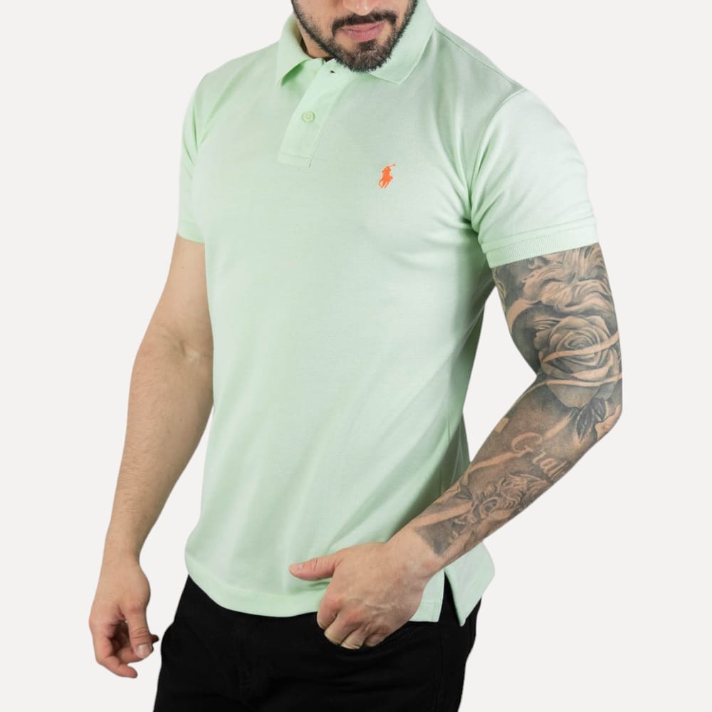 Camiseta Polo Pique Hombre Verde Menta - Golden Wear Colombia