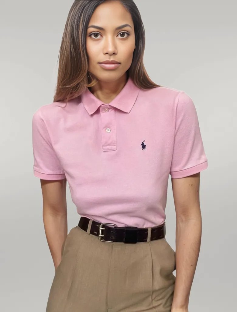 Camiseta Polo Pique Mujer Rosada - Golden Wear Colombia