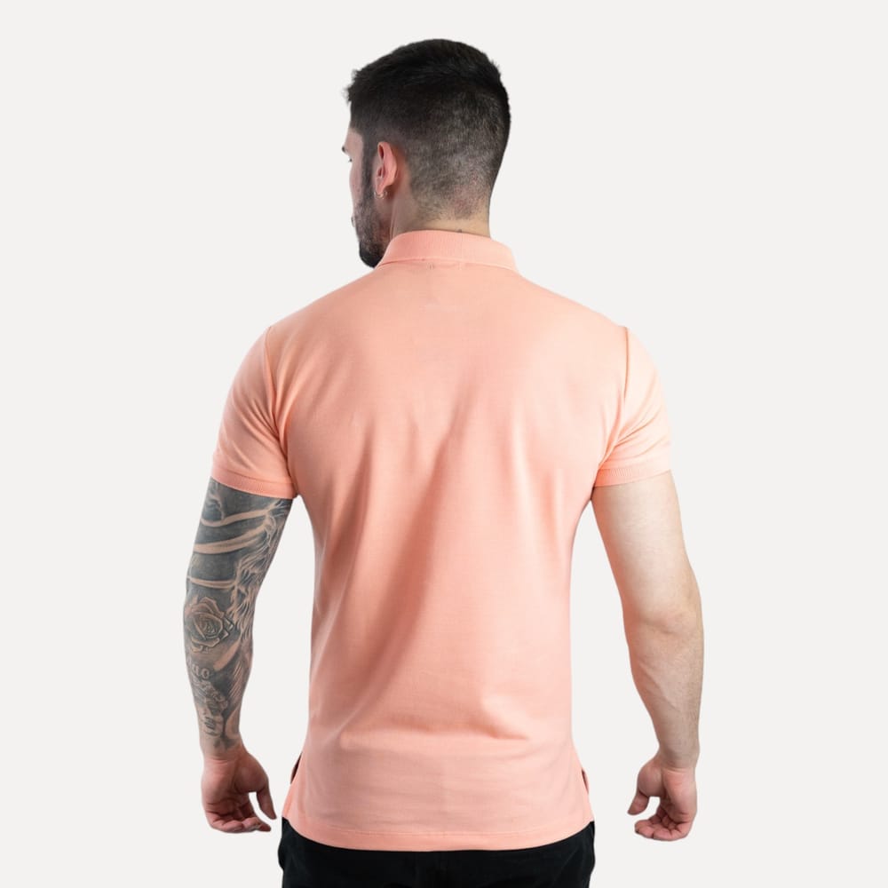 Camiseta Polo Rain Pique Hombre Coral - Golden Wear Colombia