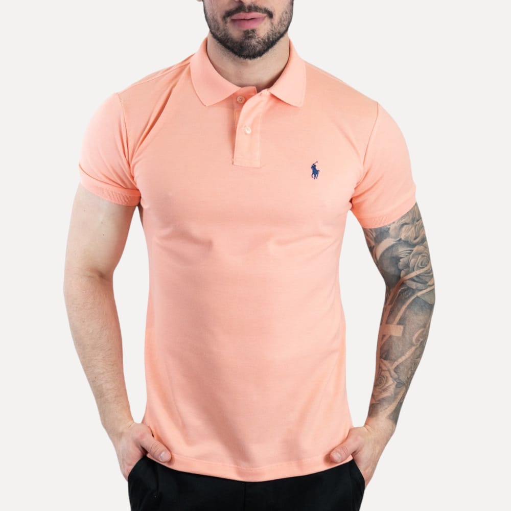 Camiseta Polo Rain Pique Hombre Coral - Golden Wear Colombia