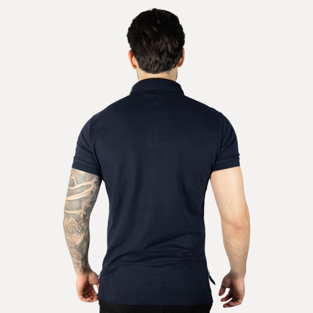 Camiseta Tommy Pique Hombre Azul Oscuro - Golden Wear Colombia