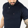 Camiseta Tommy Pique Hombre Azul Oscuro - Golden Wear Colombia