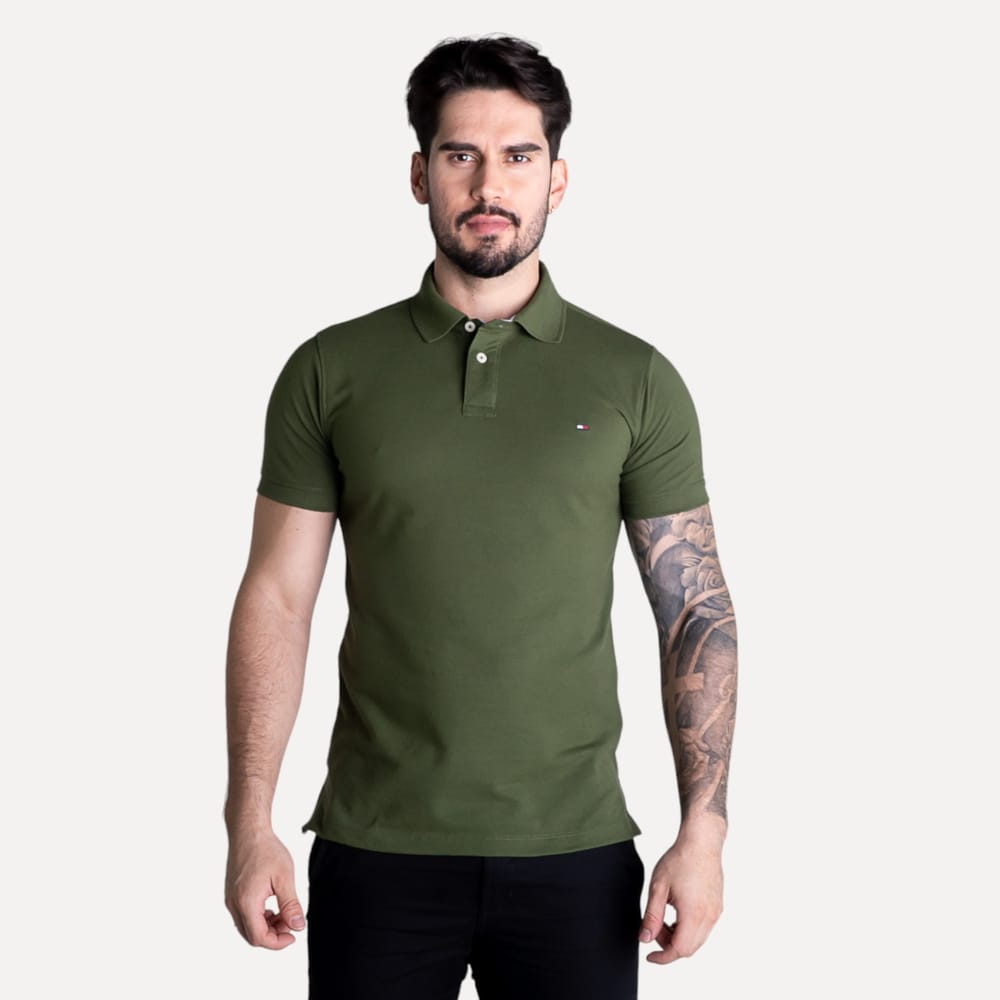 Camiseta Tommy Pique Hombre Militar - Golden Wear Colombia