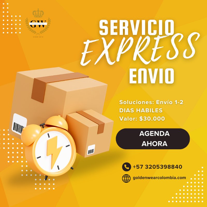 ENVÍO EXPRESS - Golden Wear Colombia