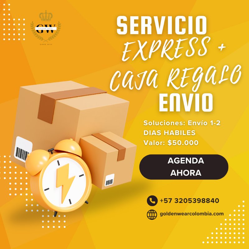 ENVÍO EXPRESS + CAJA DE REGALO - Golden Wear Colombia