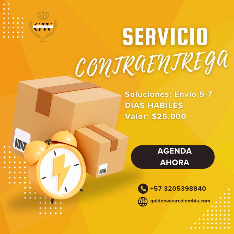 SERVICIO CONTRAENTREGA - Golden Wear Colombia