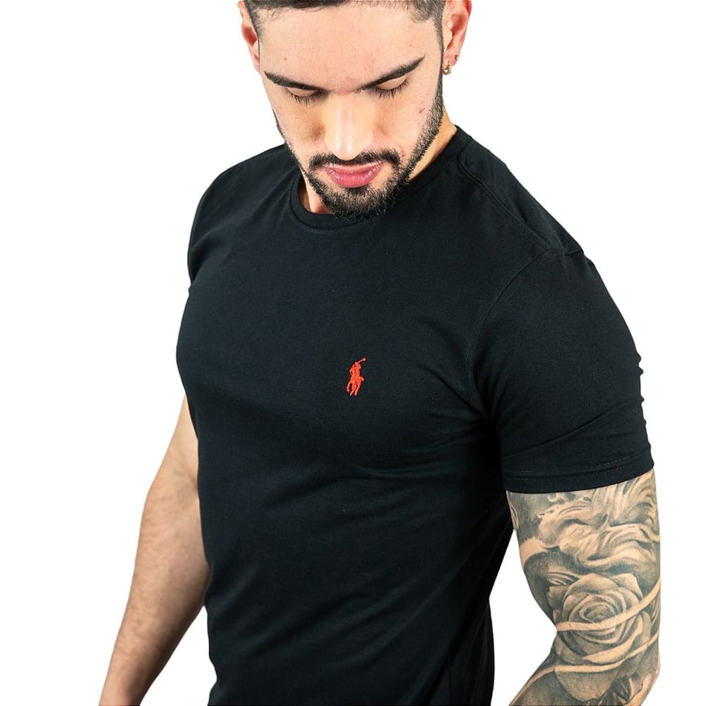 Sueter Hombre Negra Cuello Redondo - Golden Wear Colombia