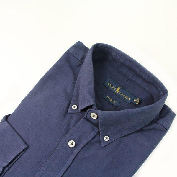 Camisa Hombre Azul Oscuro Polo Ralph Lauren Manga Larga 100% Algodón - Golden Wear Colombia