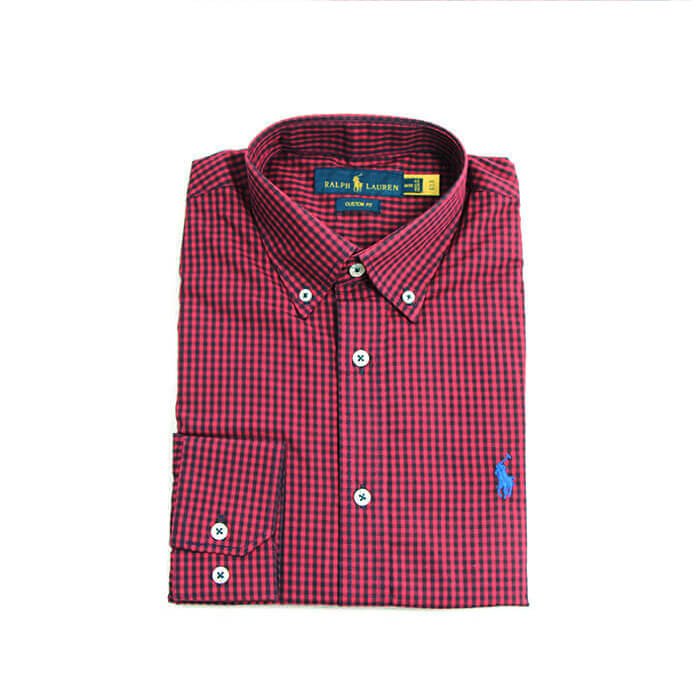 Camisa Hombre Cuadros Rojos Combinados Polo Ralph Lauren Manga Larga 100% Algodon - Golden Wear Colombia