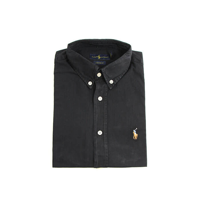 Camisa Hombre Negra  Rain Polo Ralph Lauren Manga Corta 100% Algodón - Golden Wear Colombia