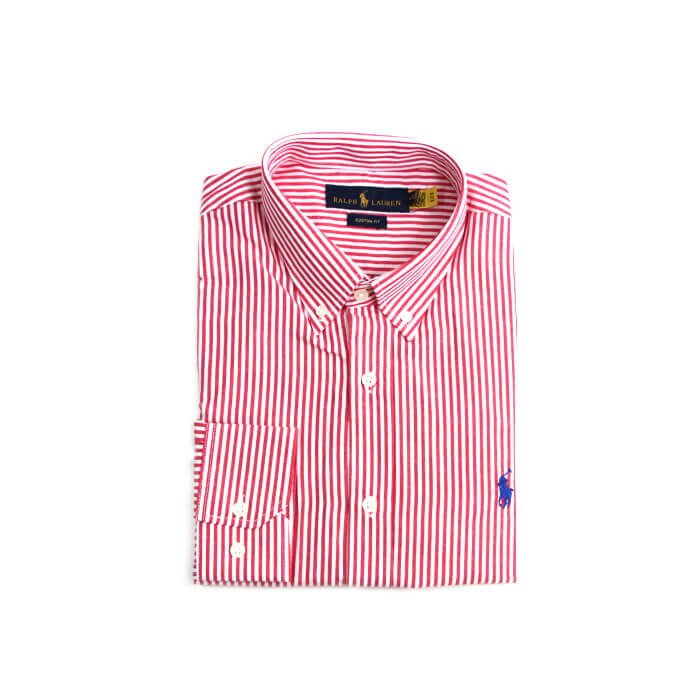 Camisa Hombre rayas Rojas Polo Ralph Lauren Manga Larga 100% Algodón - Golden Wear Colombia